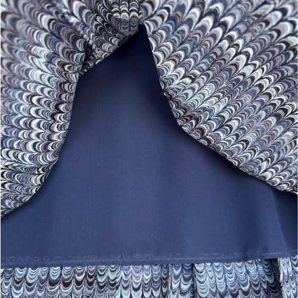 Tory Burch multicolor grey white neutral patterned pleated silk mini skirt Sz 0 - Picture 4 of 7